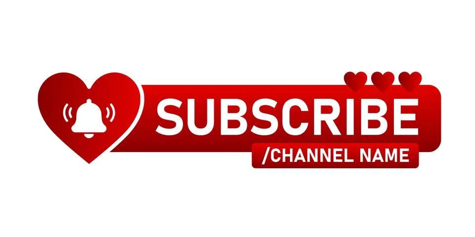 Heart Subscribe Button Design Template Stock Illustration