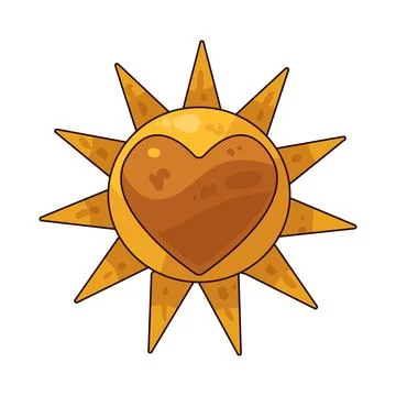 Heart sun illustration Stock Illustration