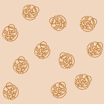 Heart surgery line seamless pattern Stock Illustration