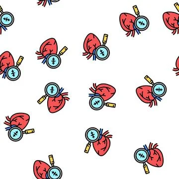 Heart surgery vector seamless pattern Stock Illustration