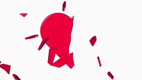 The heart symbol breaks in half. After that, it is completely destroyed. Stock Footage 166693854