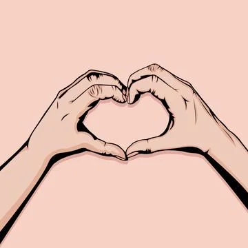 Heart Symbol Finger Simple Vector Illustration Stock Illustration