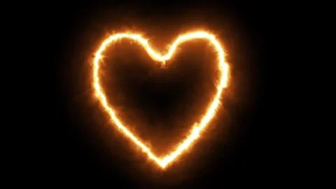 Heart symbol fire light effect green screen background Video stock 253062257