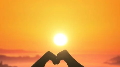 Heart symbol with hand Stock Footage 54787288
