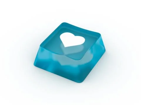 Heart symbol on keyboard button. 3D rendering 스톡 일러스트