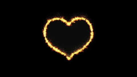 Heart Symbol made by fire Stock Footage 116478327