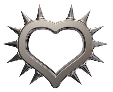 Heart symbol with prickles - 3d rendering Stock Illustration