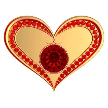 Heart symbol with ruby gems Stock Illustration