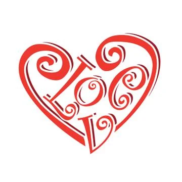 Heart symbol text Stock Illustration