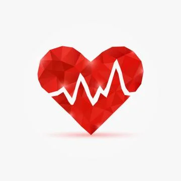 Heart tag pulse Stock Illustration
