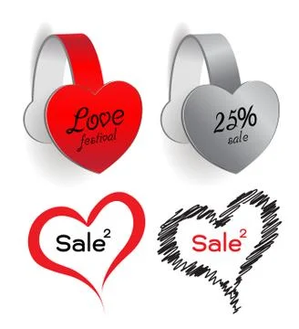 Heart tag set Stock Illustration
