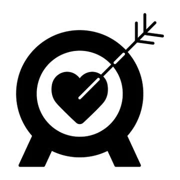 Heart target line icon, solid vector sign, linear style pictogram isolated on イラスト素材