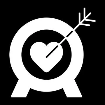 Heart target line icon, solid vector sign, linear style pictogram isolated on イラスト素材