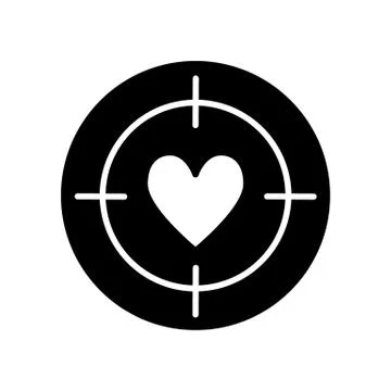 Heart target line icon, solid vector sign, linear style pictogram isolated on Stock Illustration