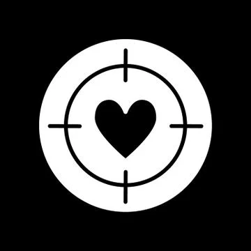 Heart target line icon, solid vector sign, linear style pictogram isolated on イラスト素材