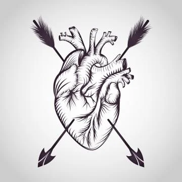 Heart tattoo logo vector Stock Illustration