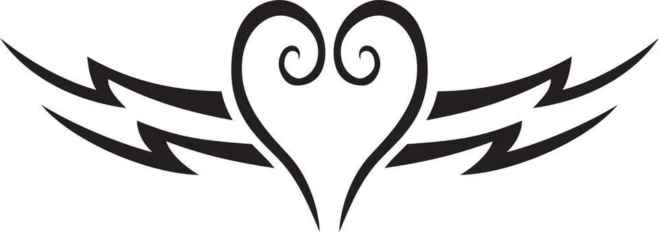 Heart Wings Tattoo Stock Photos ~ Royalty Free Images | Pond5