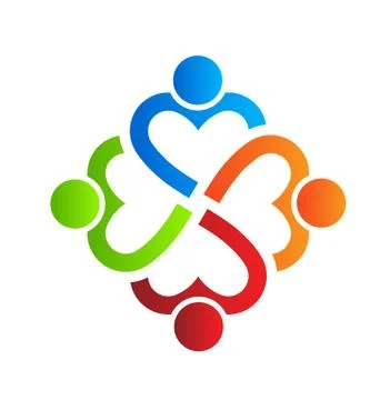 Heart Team Four design element Stock Illustration