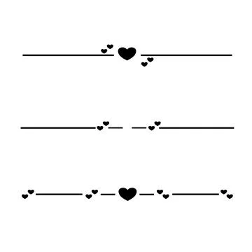 Heart text dividers Stock Illustration
