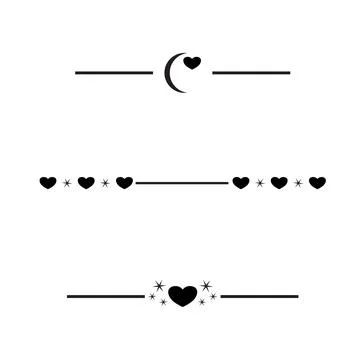 Heart text dividers Stock Illustration