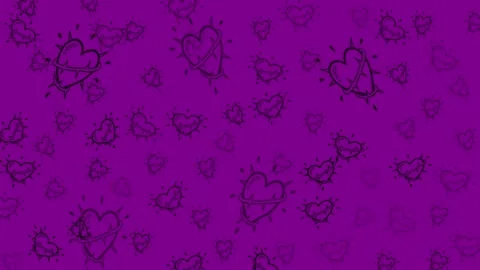 Heart thorns, emo background, black and purple Stock Footage 329159032