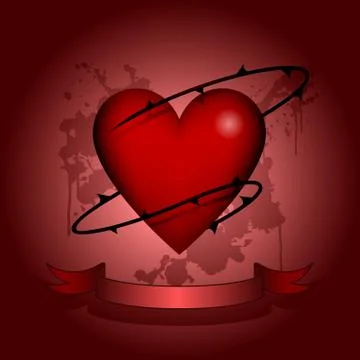 Heart with thorns Stock Illustration
