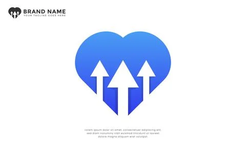 Heart three arrows logo Stock-Illustration