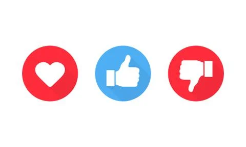 Heart thumb up and thumb down symbol. Like and dislike icon. Vector EPS 10 Stock-Illustration