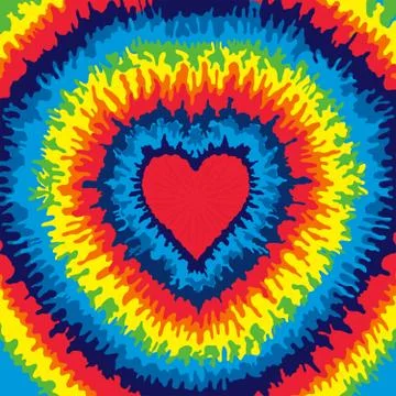 Heart Tie Dye Background Illustration