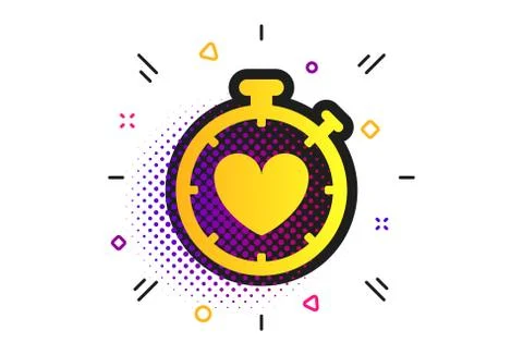 Heart Timer sign icon. Stopwatch symbol. Vector イラスト素材