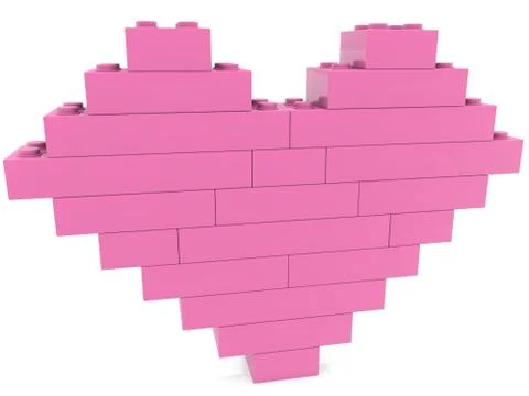 Heart of toy bricks Ilustração Stock