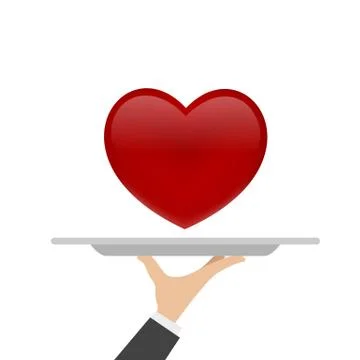 Heart on tray Stock-Illustration