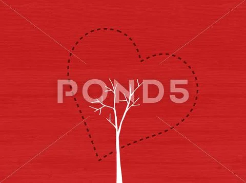 Heart tree with heart leaf Stock Illustration