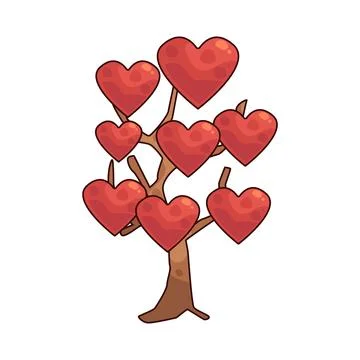 Heart tree illustration Stock Illustration
