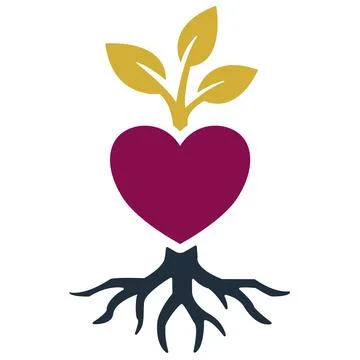 Heart Tree Leaf Root of Love Stock Illustration