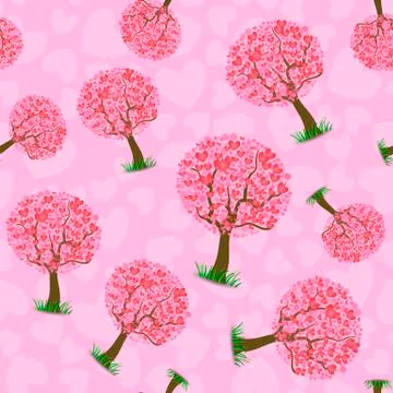 Heart Tree Pattern Stockillustratie