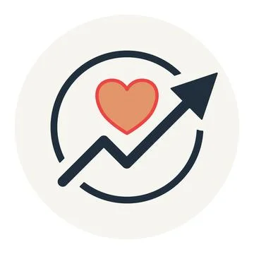 Heart Up Trend Go Up Stock Illustration