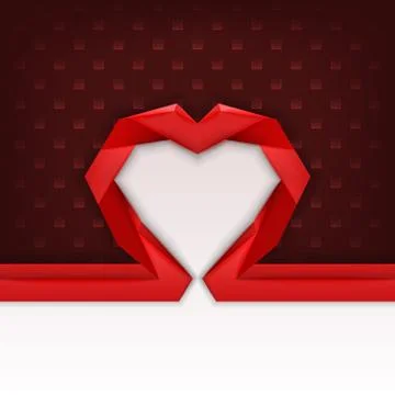 Heart triangle border with brown square background Stock Illustration