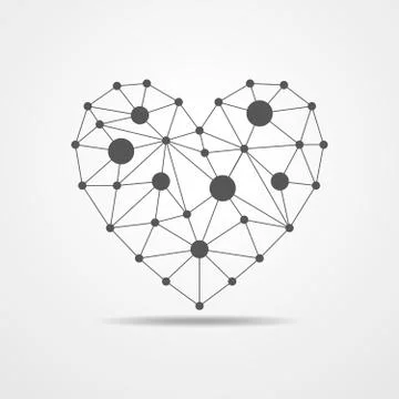 Heart in triangular design - vector illustration. Ilustração Stock