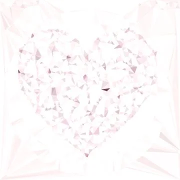 Heart triangular  low poly, mosaic pattern background, Vector polygonal illus イラスト素材