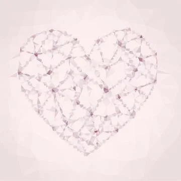 Heart triangular  low poly, mosaic pattern background, Vector polygonal illus イラスト素材