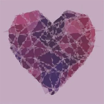 Heart triangular  low poly, mosaic pattern background, Vector polygonal illus Illustrazione stock