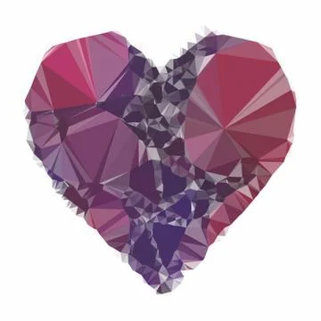 Heart triangular  low poly, mosaic pattern background, Vector polygonal illus イラスト素材