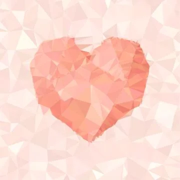 Heart triangular  low poly, mosaic pattern background, Vector polygonal illus イラスト素材