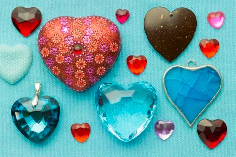 Heart trinket pattern Stock Photos