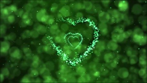 Heart Tunnel Motion Background Animation - Loop Green Stock Footage 72031902