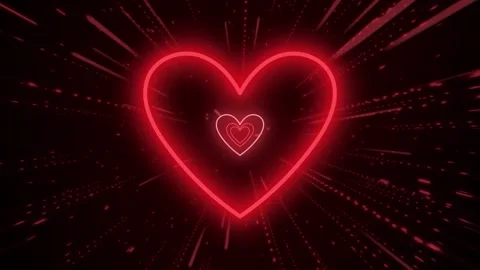 Heart Tunnel in Space Background Video Animation. Video stock 280974609