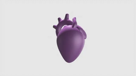 Heart with two blue tubes Loop Alpha Stock Footage 308223873