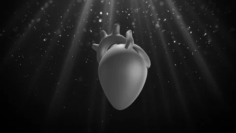 Heart with two blue tubes Loop Stock Footage 308224056