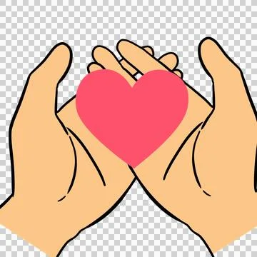 Heart in two hands Иллюстрация